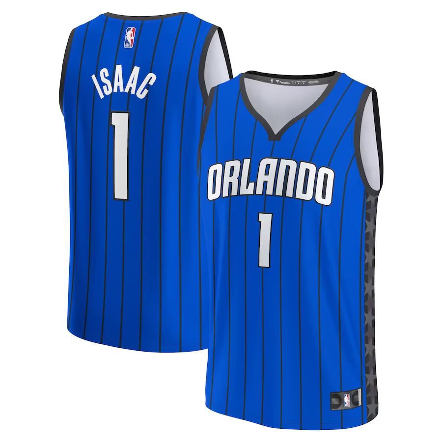 Men Orlando Magic #1 Jonathan Isaac Fanatics Branded Blue 2022-23 Fast Break Replica NBA Jersey->orlando magic->NBA Jersey